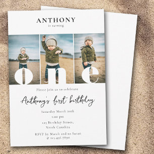 First Birthday Invitation 1st One Photos Boy Girl