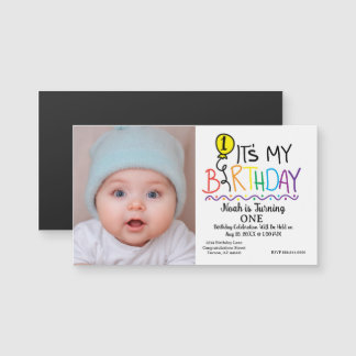 First Birthday Invitation Card - Custom Baby Photo