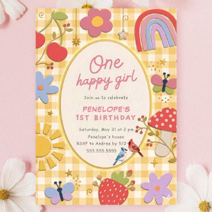 First Birthday Invitation Girl   One Happy Girl 1