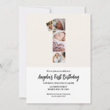 First Birthday Invitation - Number 1