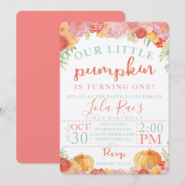 FIRST BIRTHDAY INVITE (Front/Back)