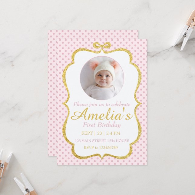 First Birthday Invite (Front/Back In Situ)