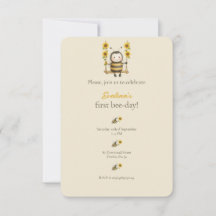First Birthday Kid Party Invitation, For Bee Lover