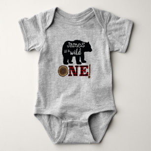 First Birthday kids Lumberjack Romper Baby Bodysuit