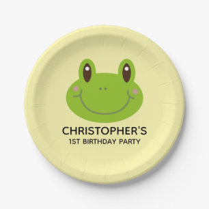First Birthday Kids Party Frog Theme Paper Plate
