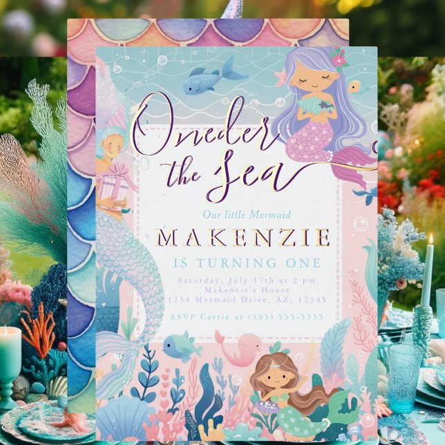 First Birthday Mermaid (Mermaid Birthday Invitation)