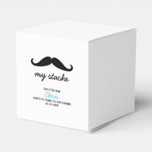 First birthday moustache themed favour box