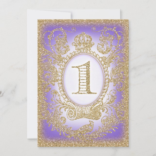 First Birthday Once Upon a Time Princess Purple 2 Invitation (Front)