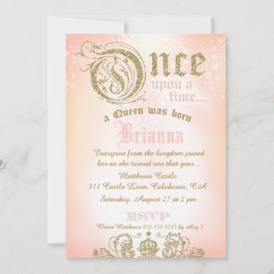 First Birthday Once Upon a Time QUEEN Invitation