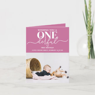 First birthday Onderful typography card