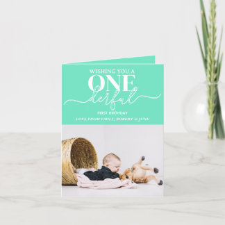 First birthday Onderful typography card