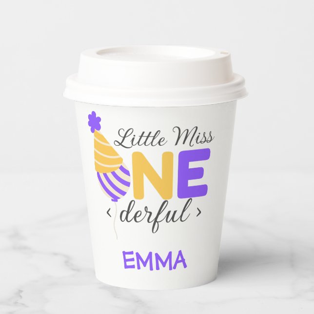 first birthday one-derful paper cups (Front)