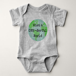 First Birthday One-derful World Earth Bodysuit