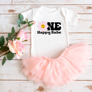 First Birthday One Happy Babe T-Shirt Baby Bodysuit