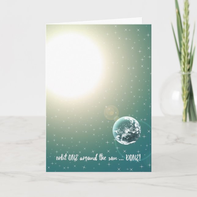 First Birthday Orbit Around the Sun Card (Front)