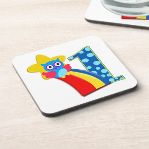 First Birthday Owl Coaster