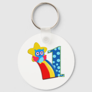 First Birthday Owl Key Ring