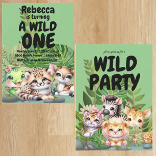 First Birthday Party 2-Sided Invitations