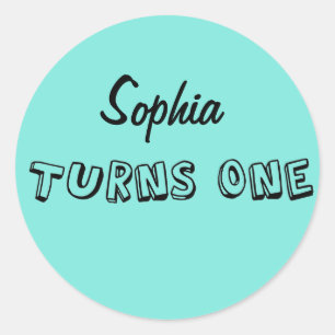 First Birthday Party and Favor Sticker