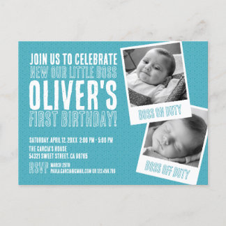 First birthday party Invitation Postcard