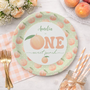 First Birthday Party One Sweet Peach  Paper Plate