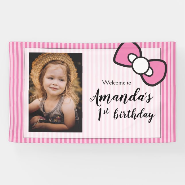 First Birthday Party, Photo, Welcome Banner (Horizontal)