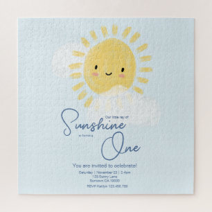 First Birthday Party Ray of Sunshine Cute Baby  Jigsaw Puzzle
