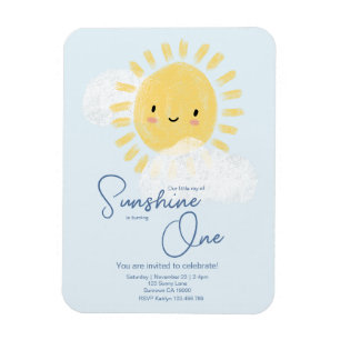 First Birthday Party Ray of Sunshine Cute Baby Magnet