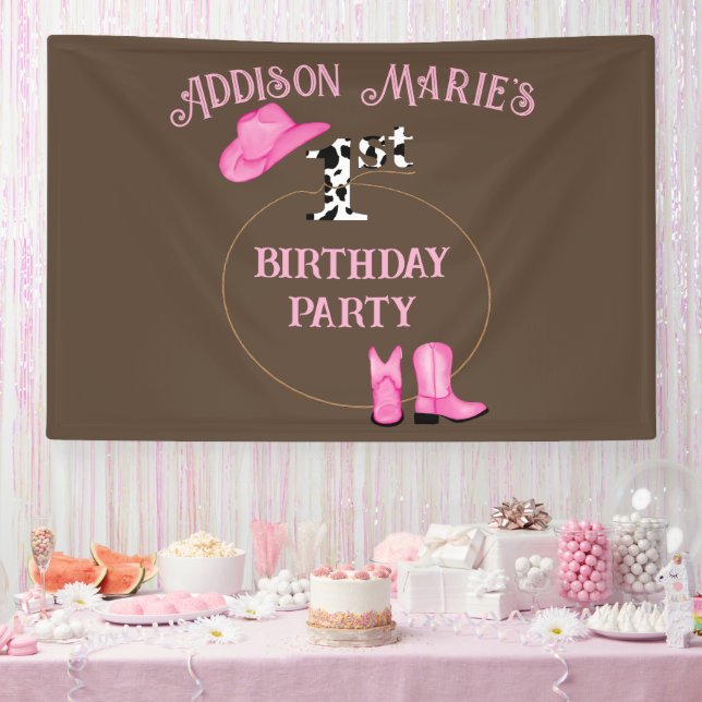 First Birthday Party Rodeo Cowgirl Banner (Party)