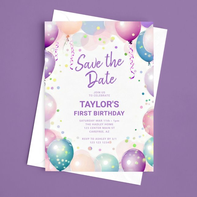 First Birthday Party Save The Date (Creator Uploaded)