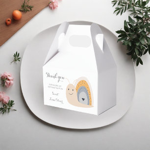 First Birthday Party Snail Rainbow Cute Pastel Favour Box