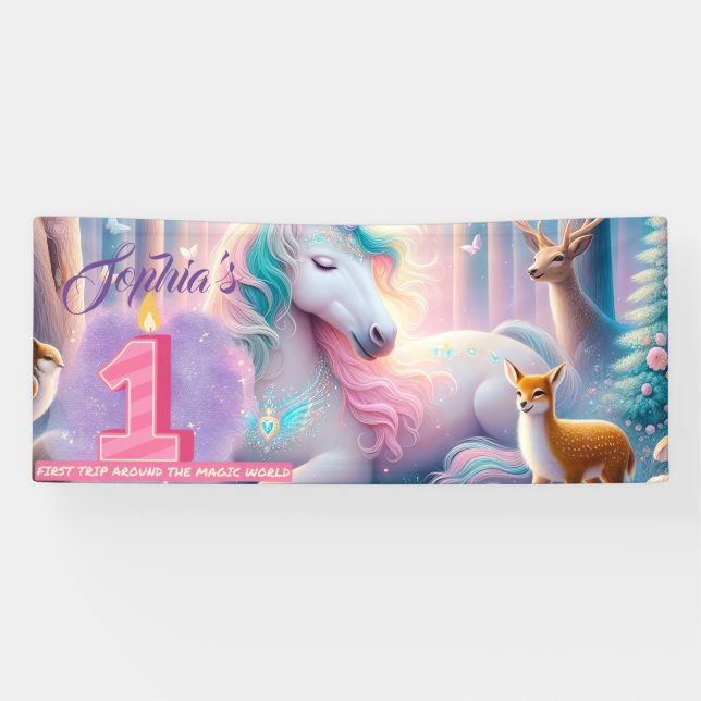 First Birthday Pary Customisable Banner (Horizontal)