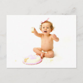 First Birthday Photo Invitation Postcard
