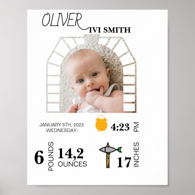 First Birthday Photo Sign Template 1st Birthday  (Front)