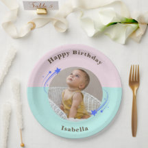 First Birthday Pink Green Shooting Star 