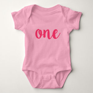 First Birthday Pink TUTU Outfit - ONE Year old! Baby Bodysuit