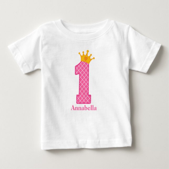 First Birthday Princess Tshirt Personalised (Front)