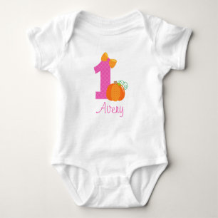 First Birthday Pumpkin Baby Bodysuit