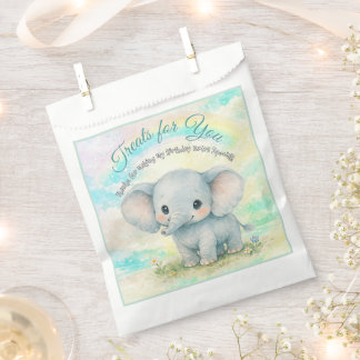 First Birthday Rainbow Party Baby Elephant Boy Favour Bag