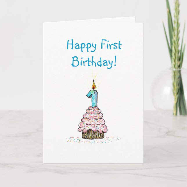 First Birthday Religious Card (Front)