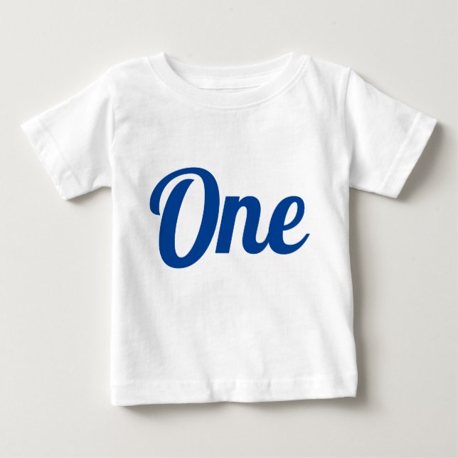 First Birthday Royal Blue Baby T-Shirt (Front)