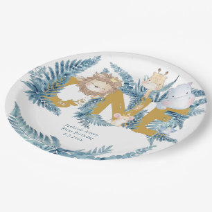 First Birthday Safari Animals Custom Paper Plate