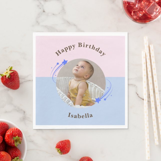 First Birthday Shooting Star  Napkin (Insitu)