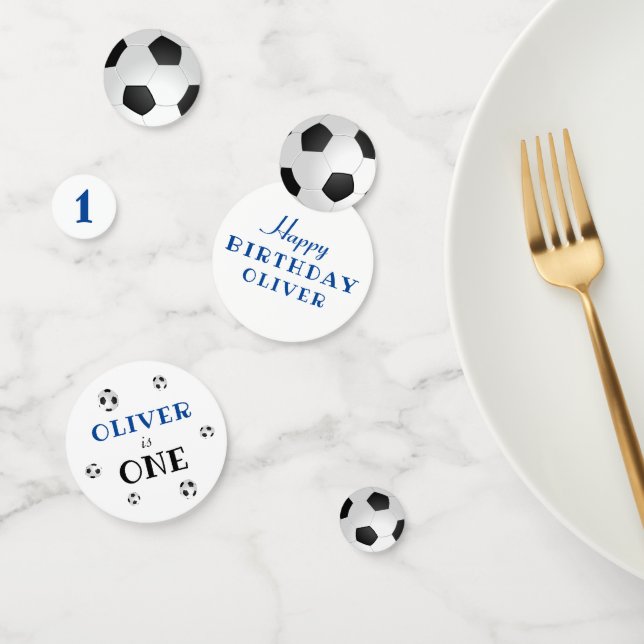 First Birthday Soccer Ball Football Birthday Party Confetti (Group)