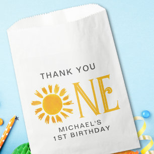 First Birthday Sun Thank You  Favour Bag