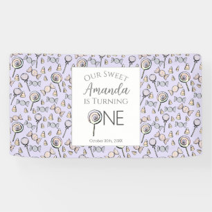 First Birthday Sweet Little One Candy Theme Banner