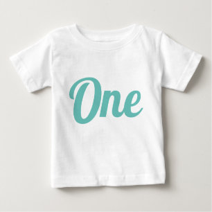 First Birthday Teal Baby T-Shirt