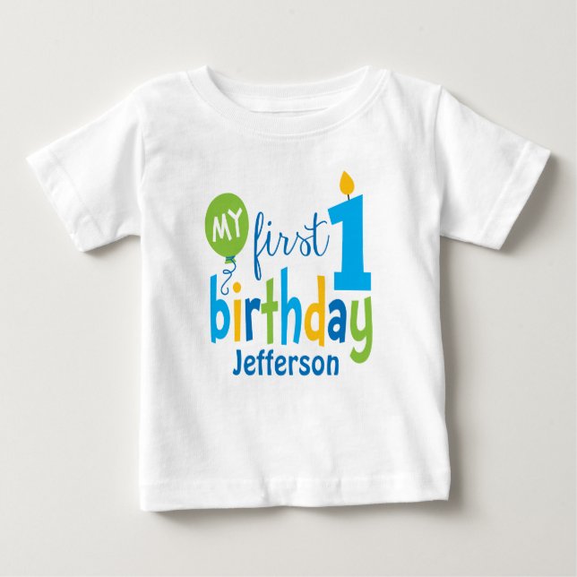 First Birthday Tshirt Personalised (Front)