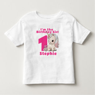 First Birthday Unicorn Personalised Baby Toddler T-Shirt