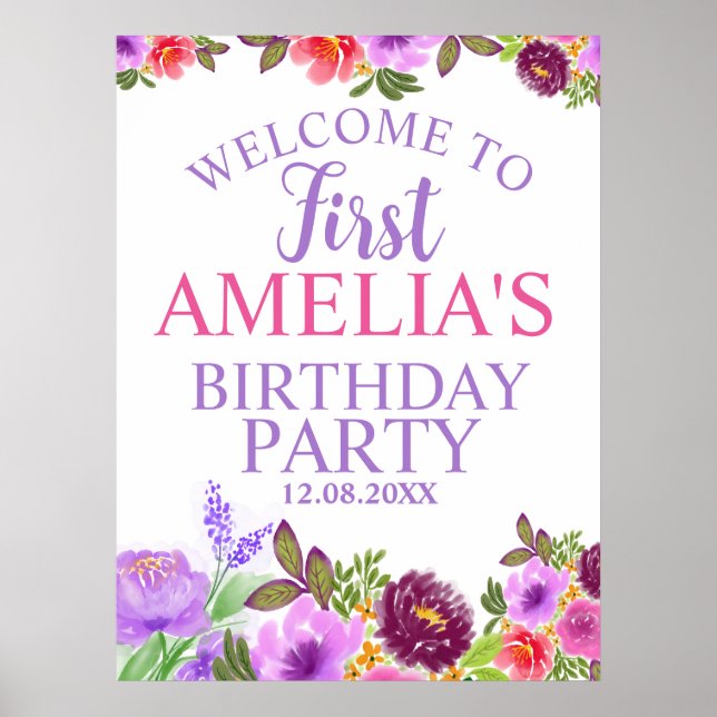First Birthday Welcome Foam Boards Poster (Front)